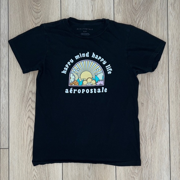 Aeropostale Tops - 🛍️ 3 for $20 🛍️ - Aeropostale Women’s Black Tee with Colourful Graphic